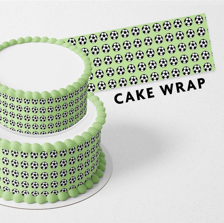 Football Soccer Pattern Strips Edible Cake Toppers Cake Wraps