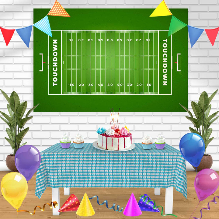 Football Touchdown Field Birthday Banner Personalized Party Backdrop Decoration