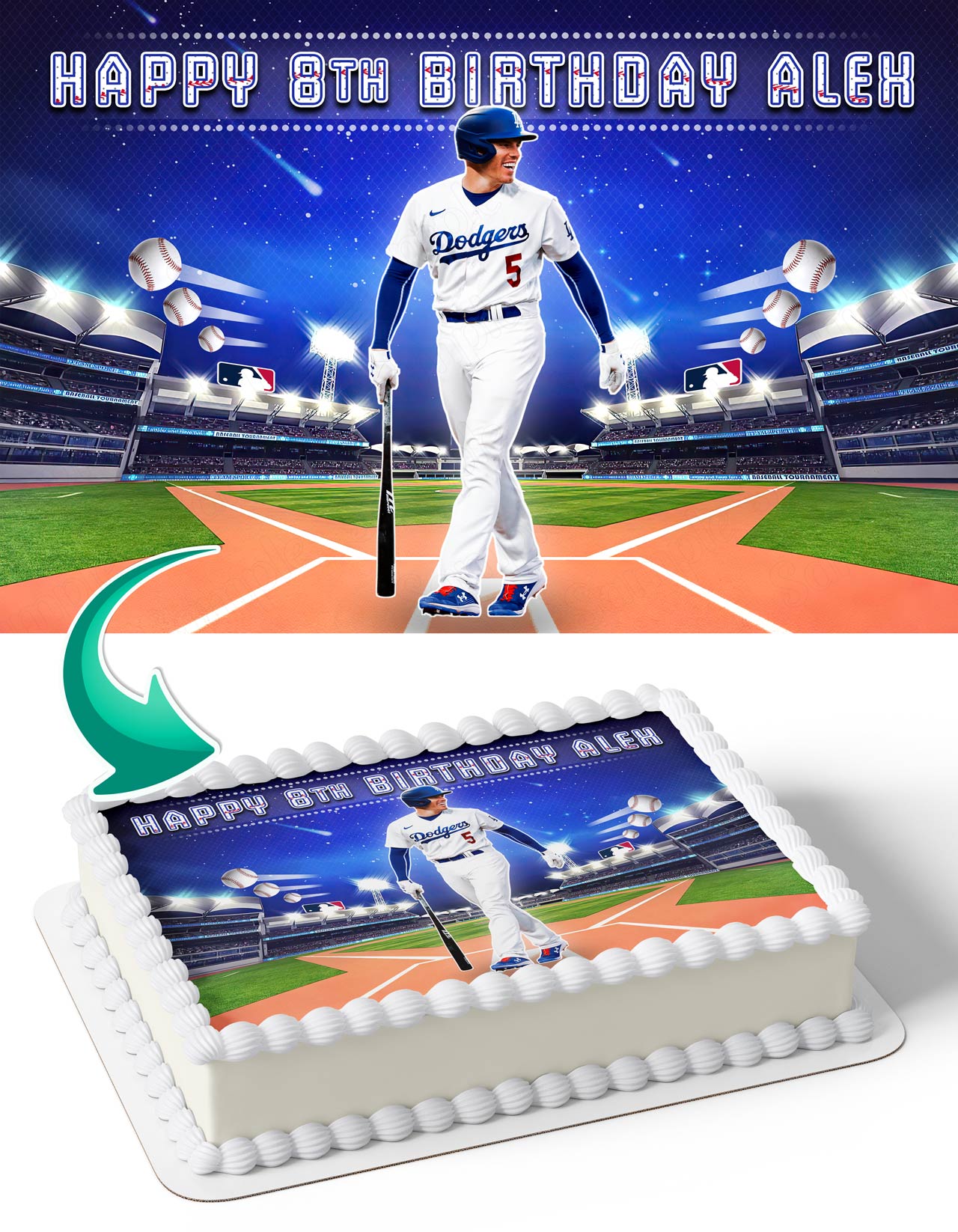 Freddie Freeman Dodgers Edible Cake Toppers – Ediblecakeimage