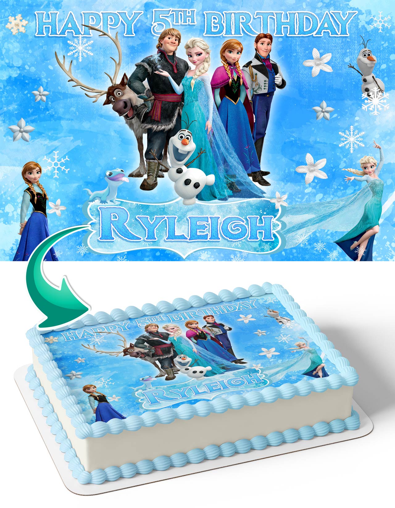 Frozen Anna Elsa Ice Kids Girls 2025 Edible Cake Toppers – Ediblecakeimage