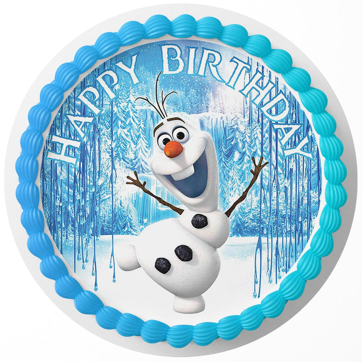 Frozen Snowman Olaf Edible Cake Toppers Round