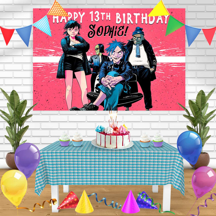 Gorillaz Virtual Band Bn Birthday Banner Personalized Party Backdrop Decoration