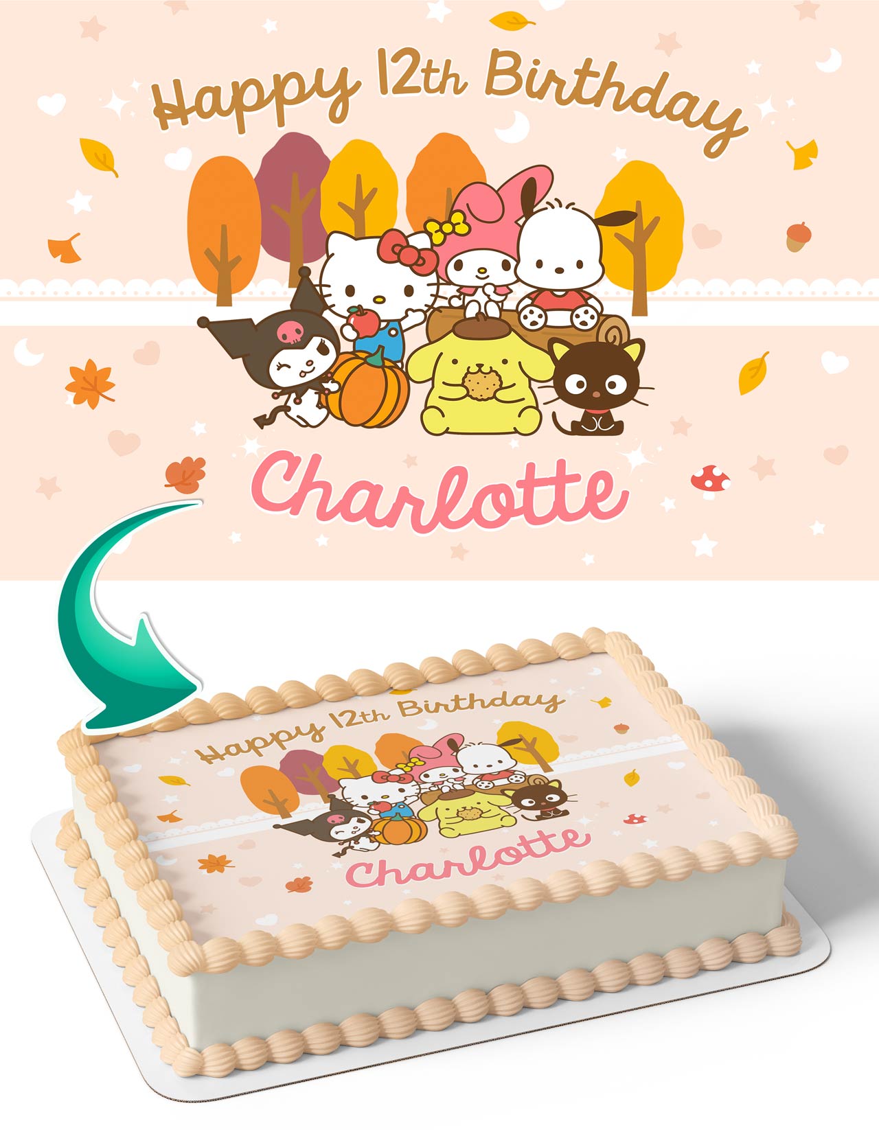 Hello Kitty Sanrio Autumn Edible Cake Toppers – Ediblecakeimage