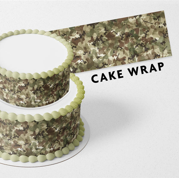 Hunting Camo Camouflage Strips Edible Cake Toppers Cake Wraps