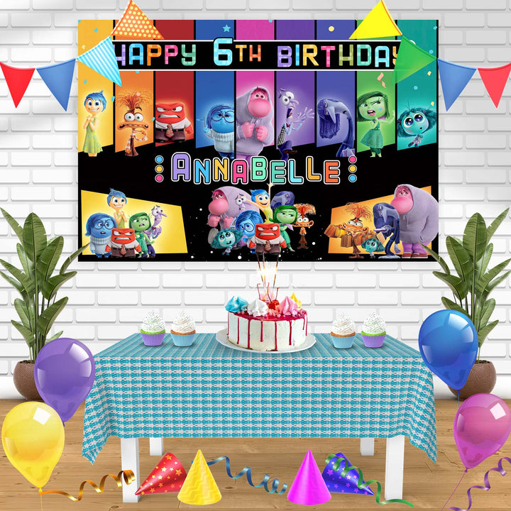 Inside Out 2 Bn Birthday Banner Personalized Party Backdrop Decoration