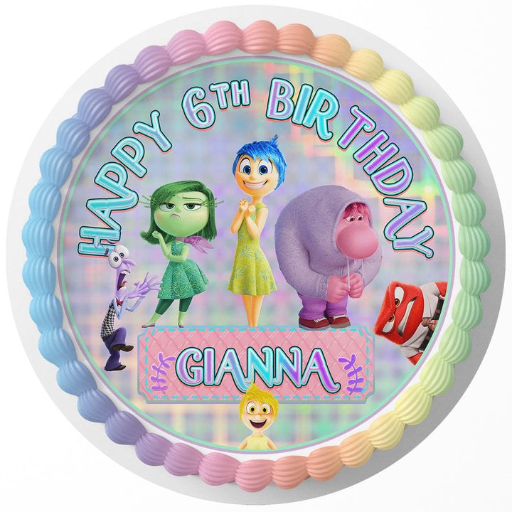 Inside Out 2 Rd Edible Cake Toppers Round