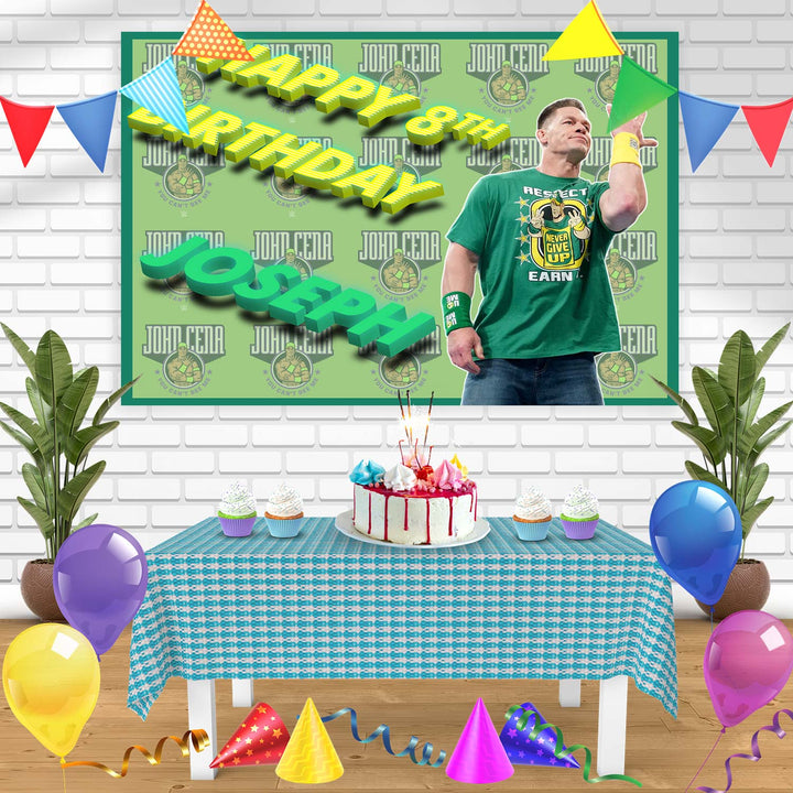 John Cena You Cant See Me Bn Birthday Banner Personalized Party Backdrop Decoration