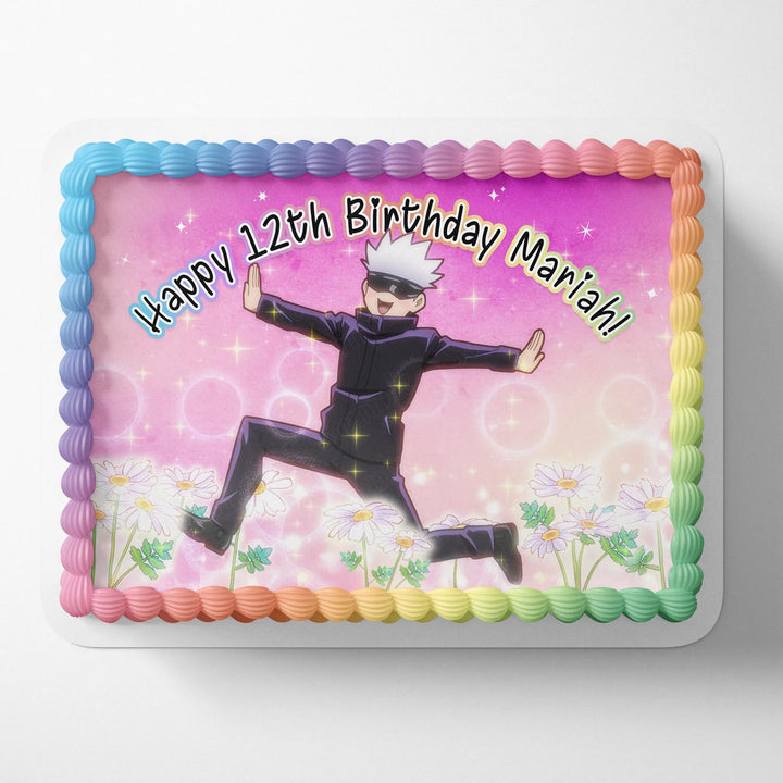 Jujutsu Kaisen Satoru Gojo Flower Scene Meme Edible Cake Toppers
