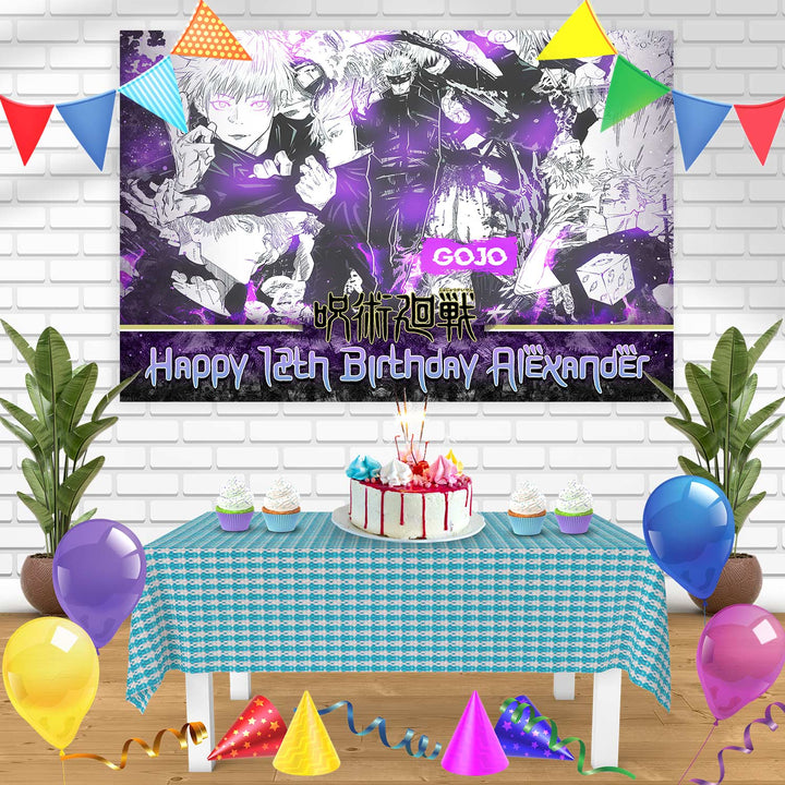 Jujutsu Kaisen Satoru Gojo Manga Purple Bn Birthday Banner Personalized Party Backdrop Decoration