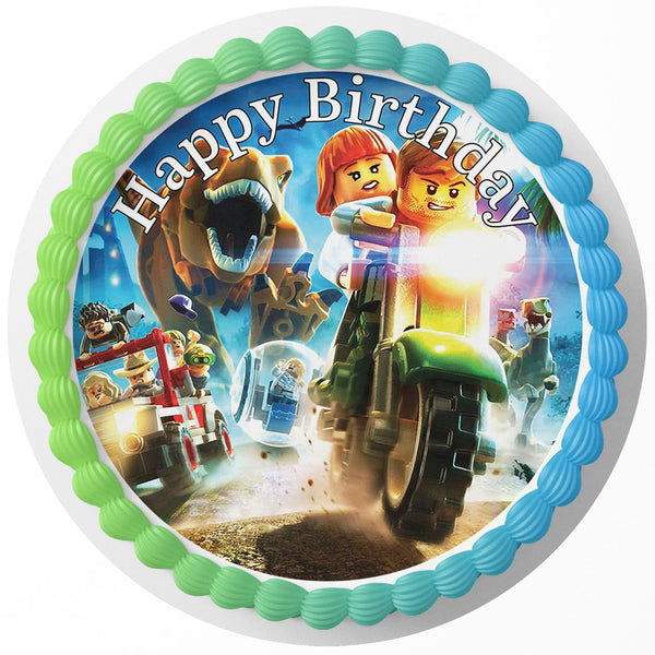 LEGO Jurassic World Edible Cake Toppers Round