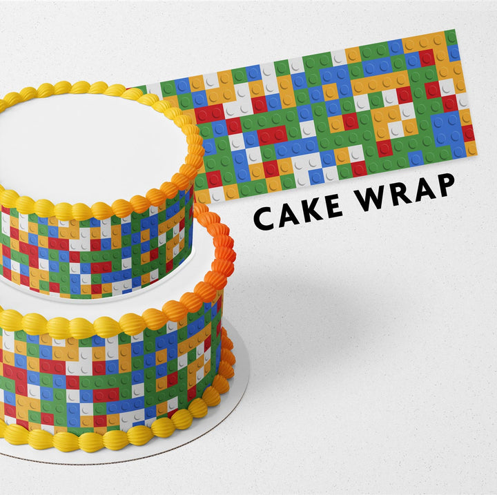 Lego Style Block Bricks Strips Edible Cake Toppers Cake Wraps