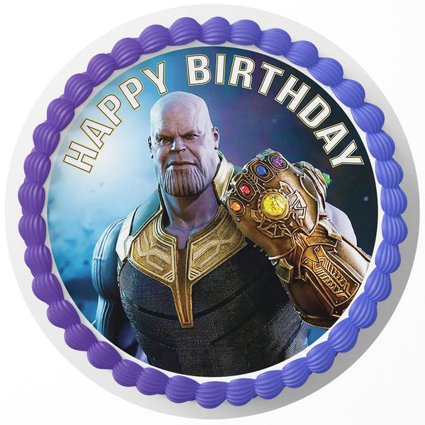 Marvel Thanos Infinity Gauntlet Edible Cake Toppers Round