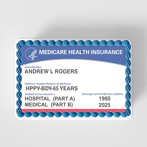 Medicare 2025 Card ID Edible Cake Toppers