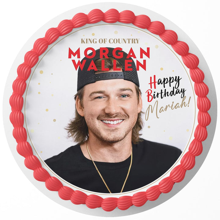 Morgan Wallen King of Country Rd Edible Cake Toppers Round