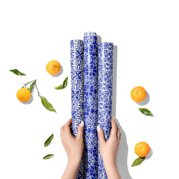 Blue Mosaic Gift Wrapping Paper