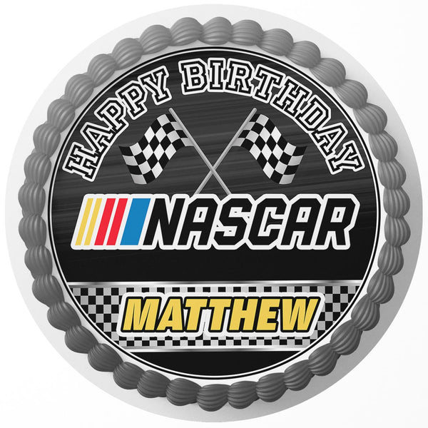 Nascar Racing Rd Edible Cake Toppers Round