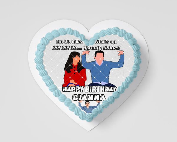 New Girl 29 TWENTY NINE Schmidt Hearth Edible Cake Toppers Heart Shape