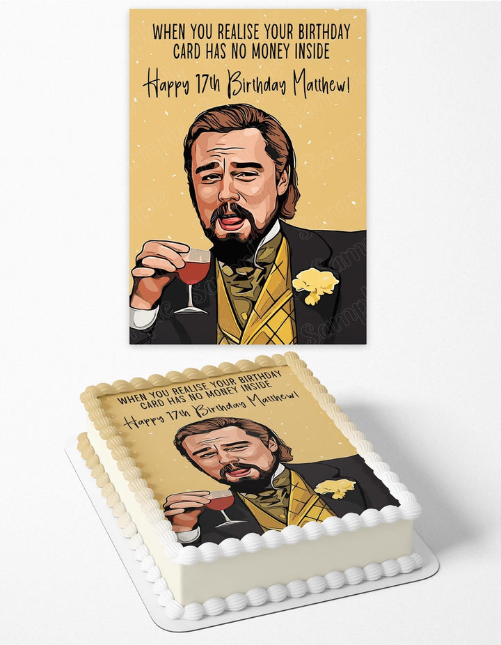 No Money Leo Meme Leonardo DiCaprio Django Unchained Edible Cake Toppers