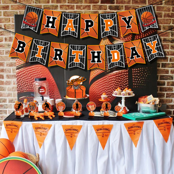 Basketball Theme Birthday Party Decoration Balloons Banner Cake Toppers