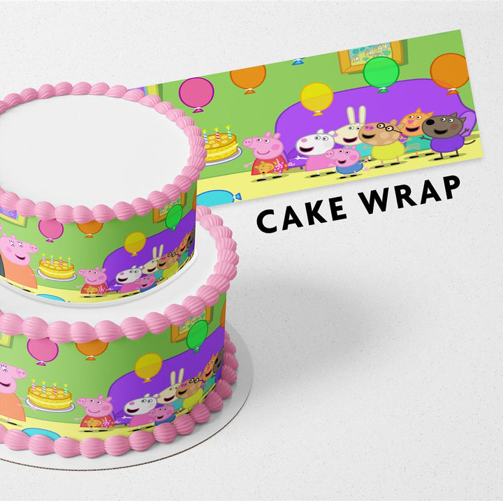 Peppa Pig Strips Edible Cake Toppers Cake Wraps