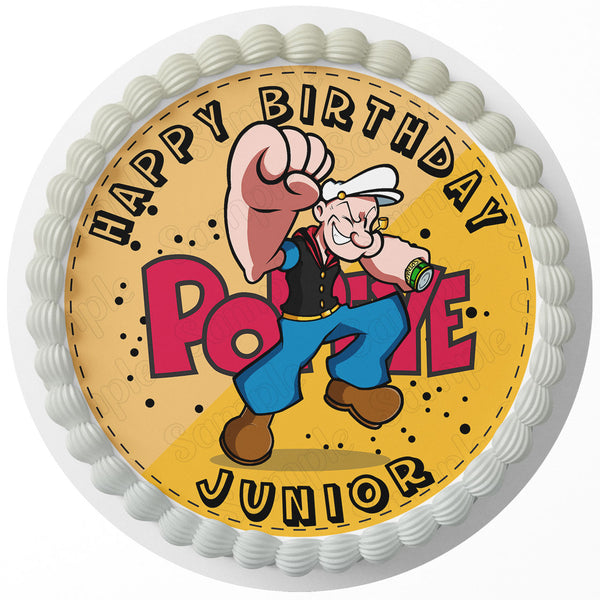 Popeye Edible Image Cake Topper Personalized Birthday Sheet Decoration Custom Party Frosting Transfer Fondant Round Circle