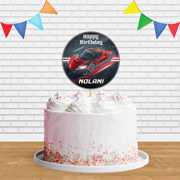 Red Ferrari 296 GT3 Ct Cake Topper Centerpiece Birthday Party Decorations