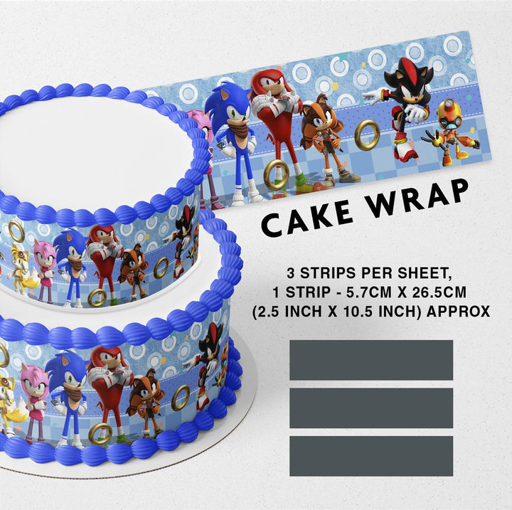 Sonic The Hedhehog Team Shadow Strips Edible Cake Toppers Cake Wraps