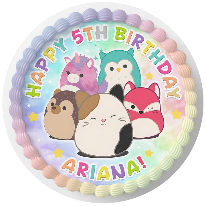 Squishmallow Edible Cake Toppers Round