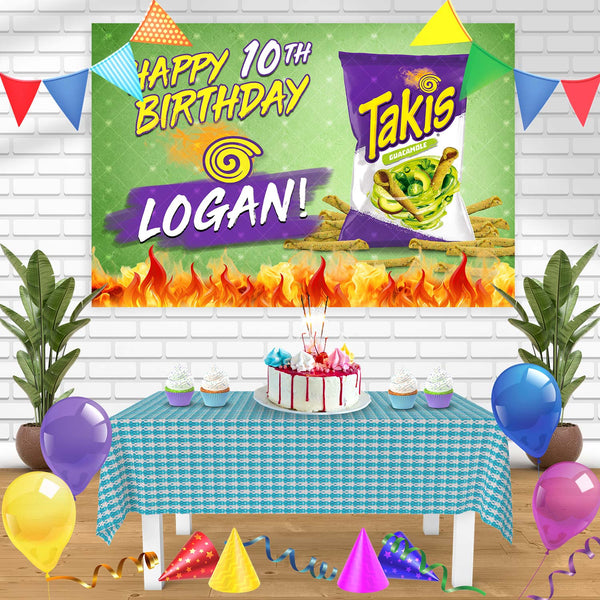 Takis Guacamole Birthday Banner Personalized Party Backdrop Decoration