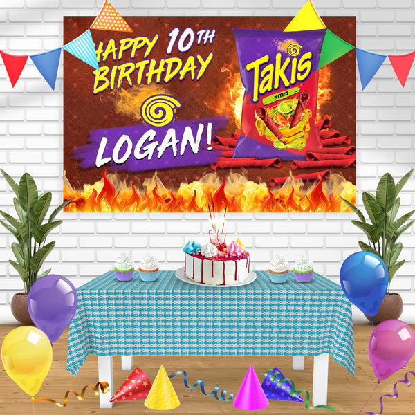 Takis Nitro Birthday Banner Personalized Party Backdrop Decoration
