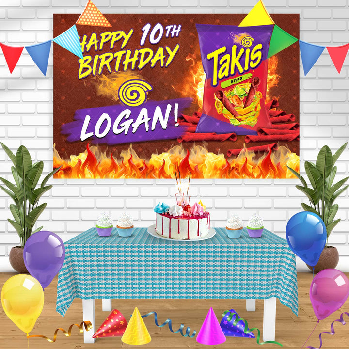 Takis Nitro Birthday Banner Personalized Party Backdrop Decoration