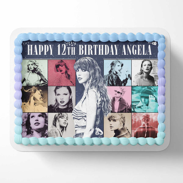 Taylor Swift Edible Image Cake Topper Personalized Birthday Sheet Decoration Custom Party Frosting Transfer Fondant