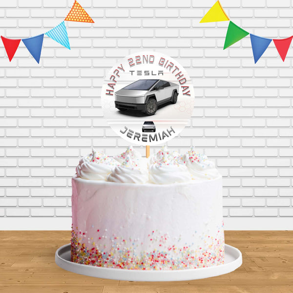 Tesla Cybertruck Ct Cake Topper Centerpiece Birthday Party Decorations