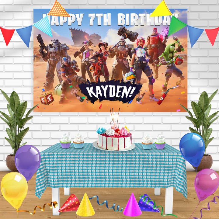 The Fortnite Chapter 5 Season 3 Wrecked Bn Birthday Banner Personalized Party Backdrop Decoration