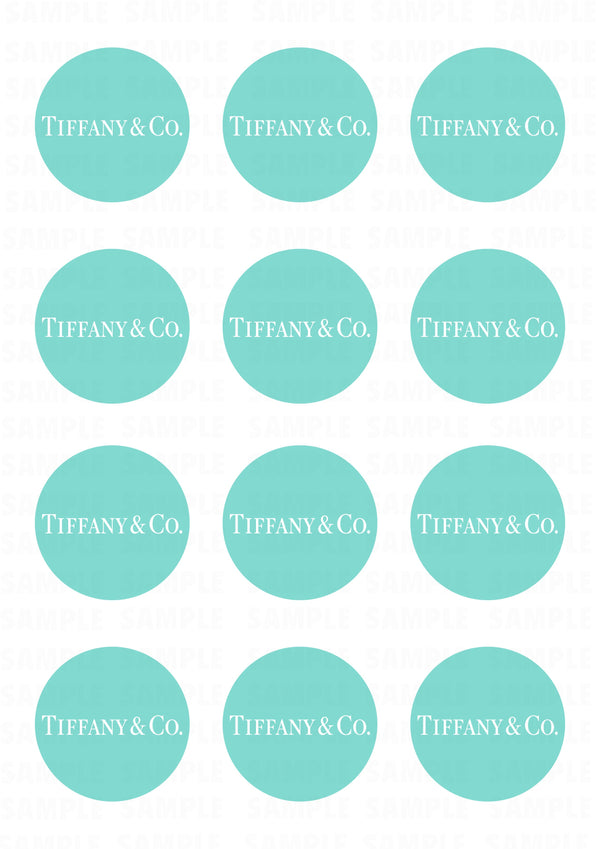 Tiffany Aqua Edible Image Cupcake Cookie Topper