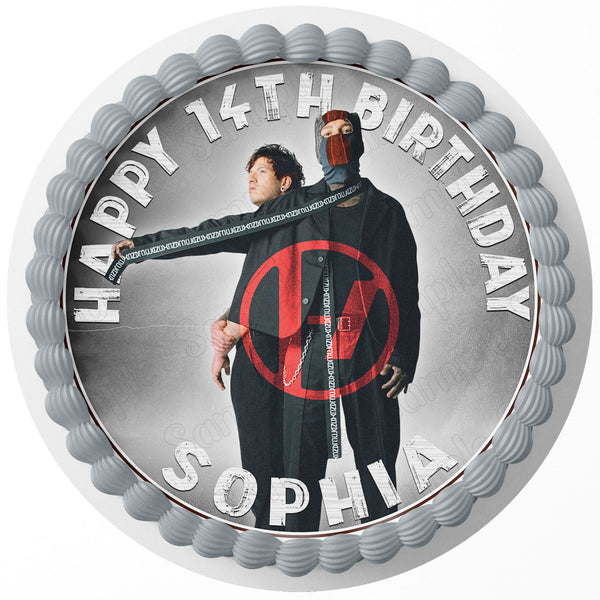 Twenty One Pilots Edible Image Cake Topper Personalized Birthday Sheet Decoration Custom Party Frosting Transfer Fondant Round Circle