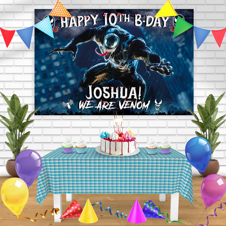 We Are Venom Birthday Banner Personalized Party Backdrop Decoration