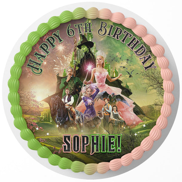 Wicked Movie Edible Cake Toppers Round