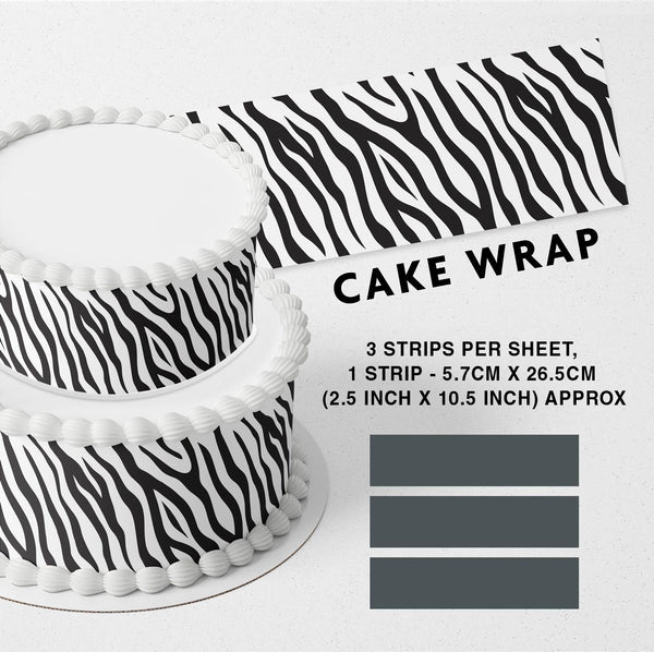 Zebra Strips Edible Cake Toppers Cake Wraps