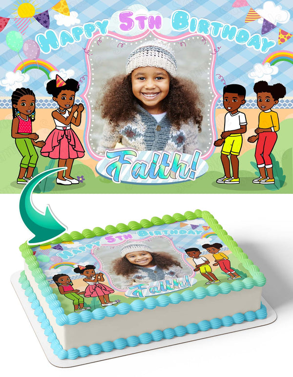 Gracies Corner Photo Frame Edible Cake Topper Image