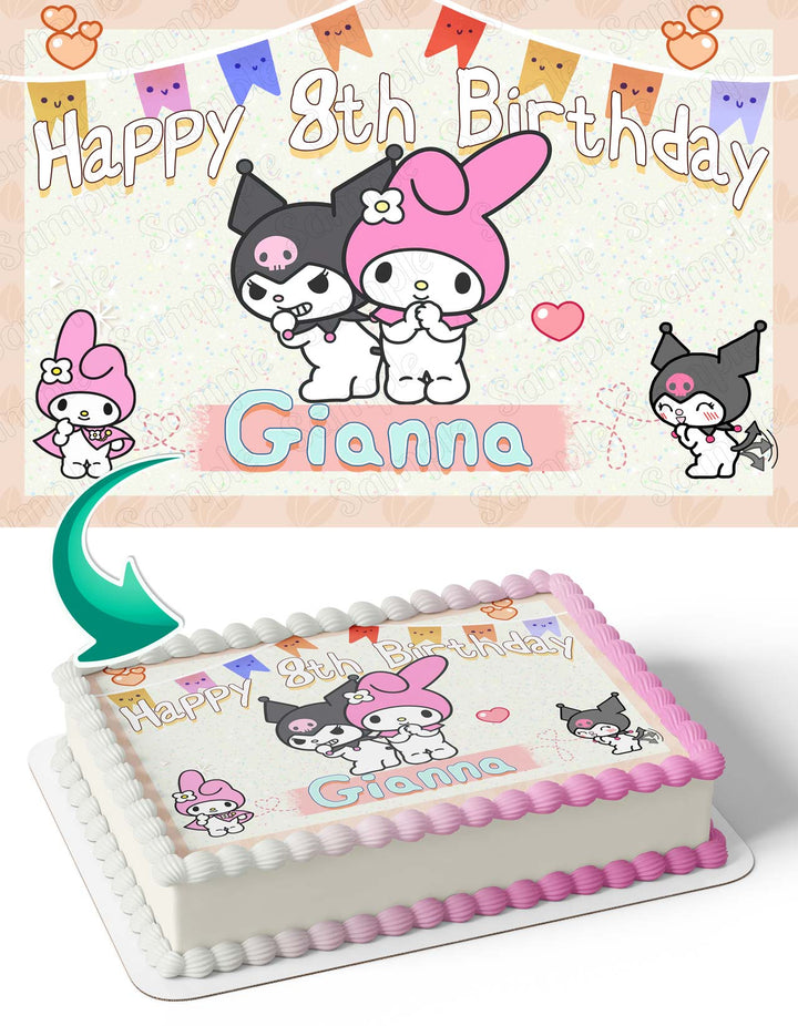 Kuromi and My Melody Hello Kitty Edible Cake Toppers