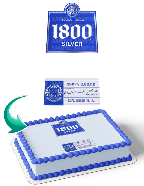 1800 Tequila Silver Edible Cake Toppers