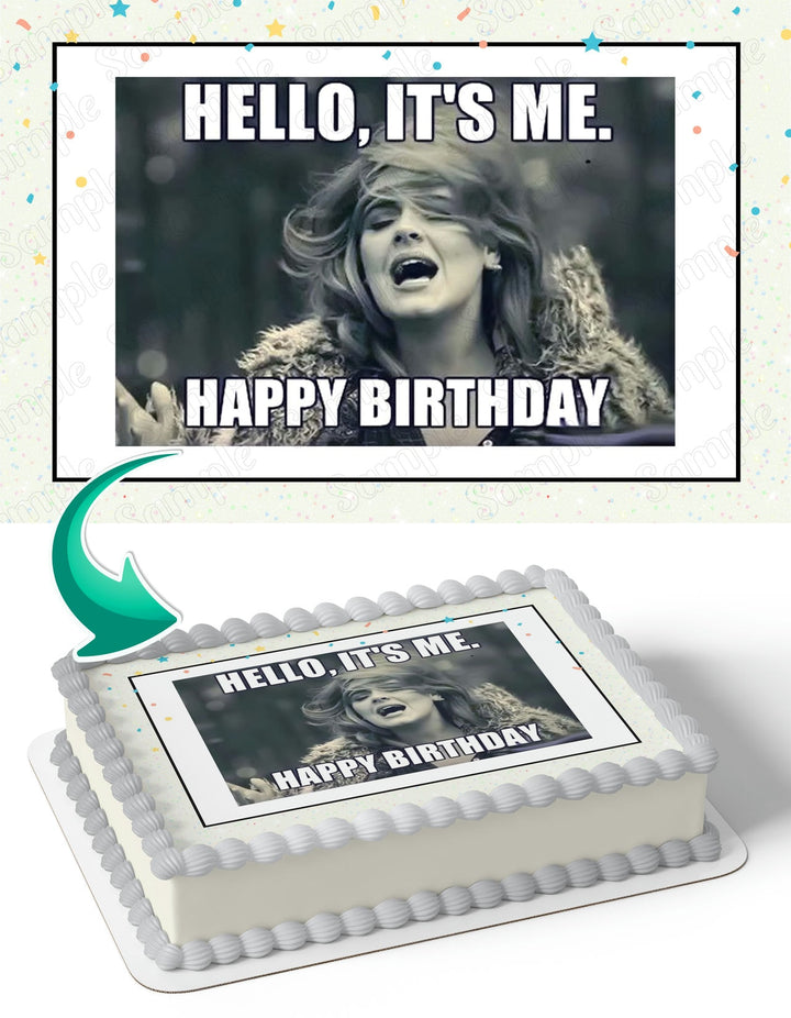 Adele Hello Meme Edible Cake Toppers