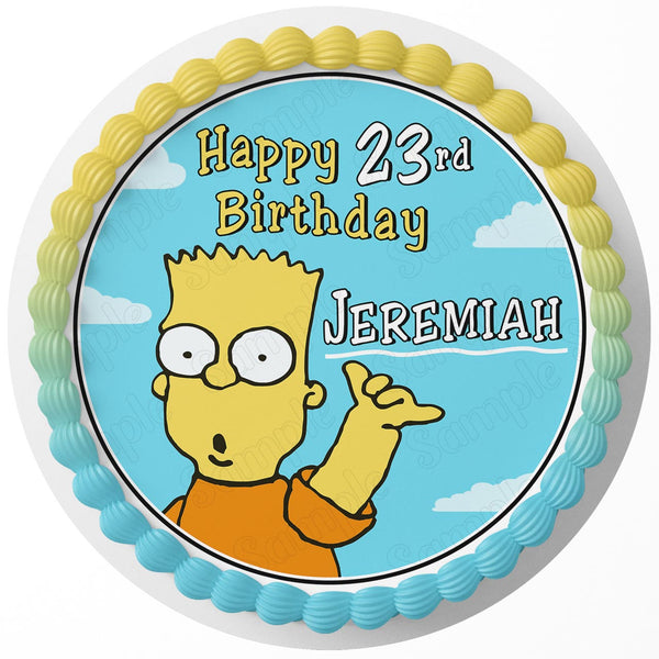 Bart The Simpson Rd Edible Cake Toppers Round