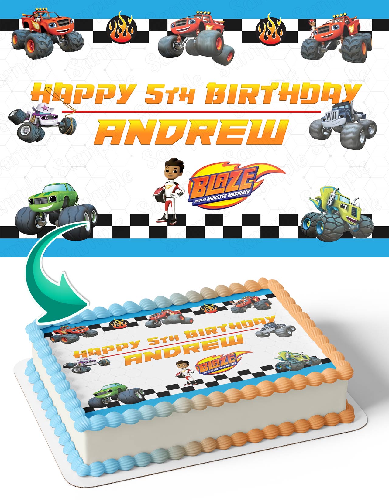 Blaze and the Monster Machines Edible Cake Toppers – Ediblecakeimage