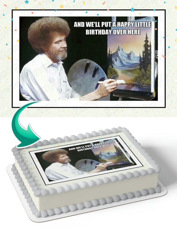 Bob Ross Meme Edible Cake Toppers