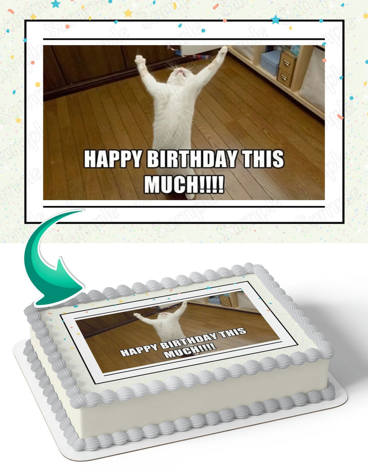 Cat Meme M2 Edible Cake Toppers