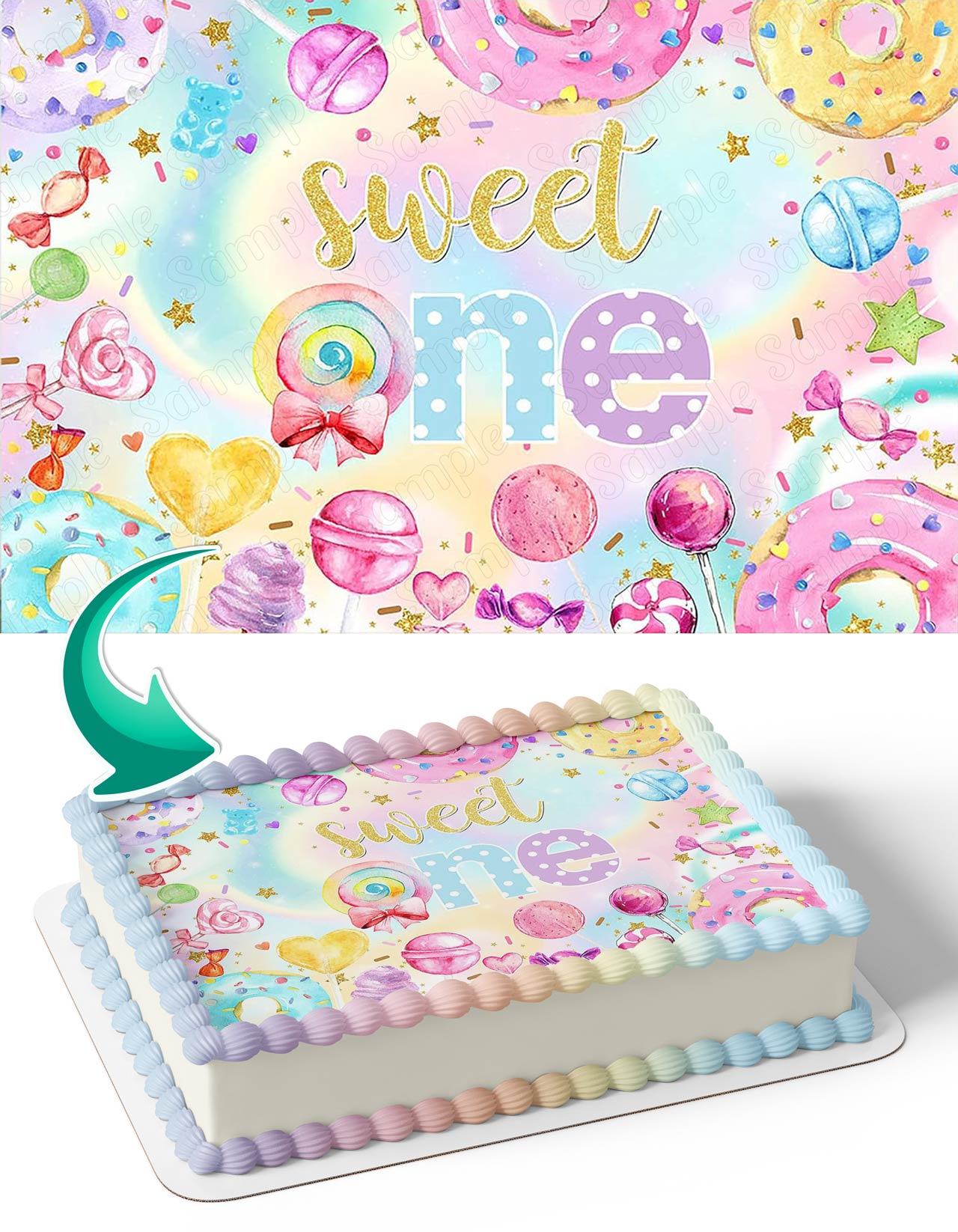 Donut Sweet One Sweet Candy Edible Cake Toppers