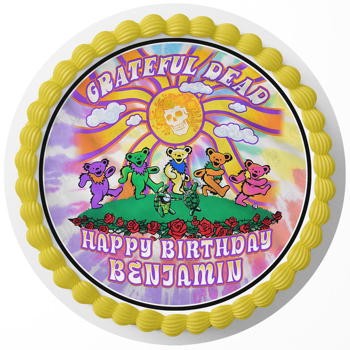 Grateful Dead Dancing Bears Rd Edible Cake Toppers Round