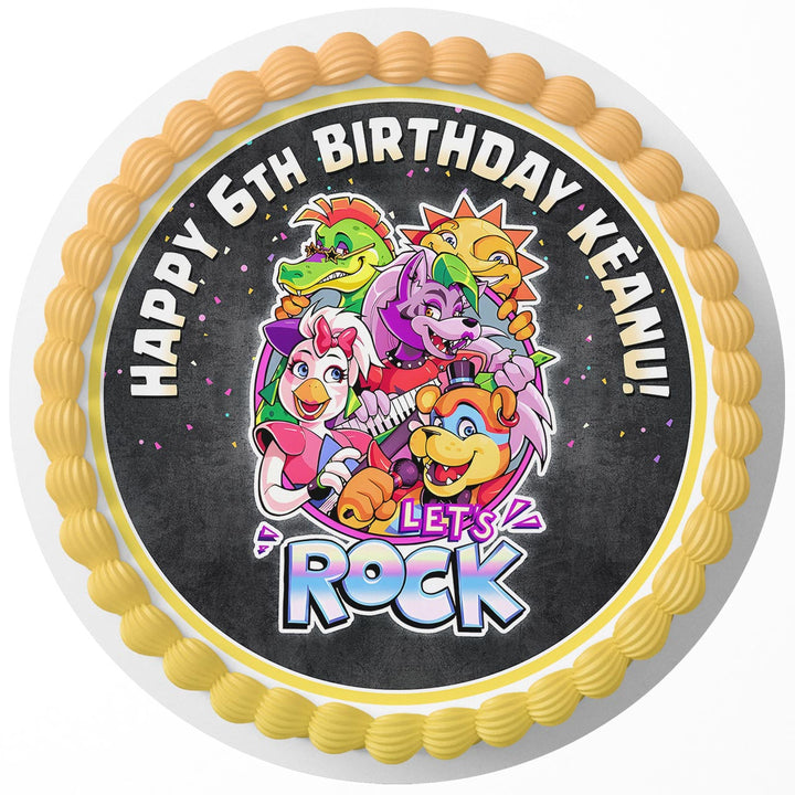 Lets ROCK Security Breach FNaF Blue Rd Edible Cake Toppers Round